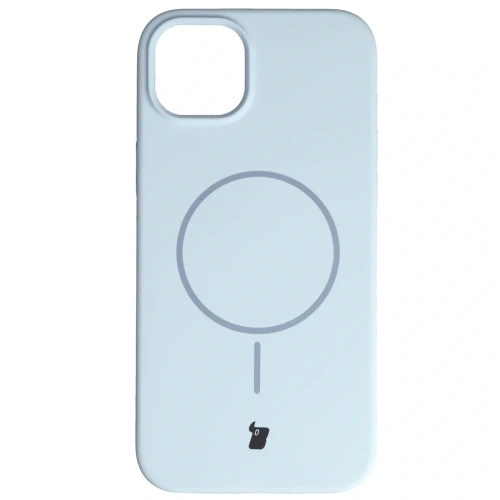 Silikonowe etui z pierścieniem magnetycznym Bizon Soft Case Magnetic do Apple iPhone 15 Plus błękitne