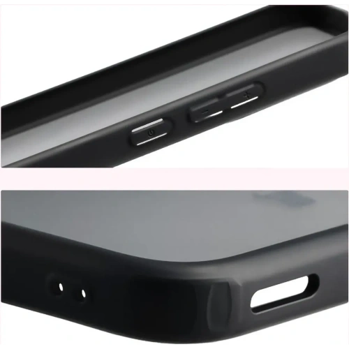 Etui Bizon Case Angelo do Xiaomi POCO F7 przydymione z czarną ramką