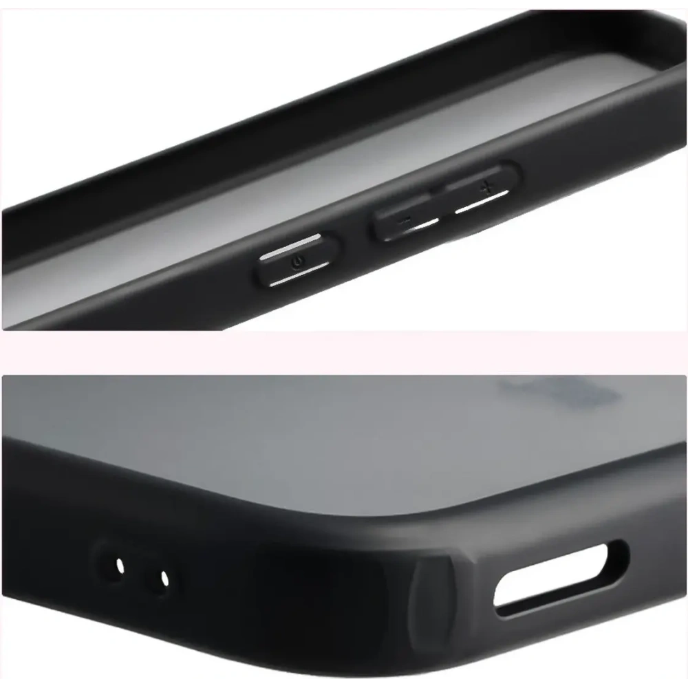 Etui Bizon Case Angelo do Xiaomi POCO F7 przydymione z czarną ramką