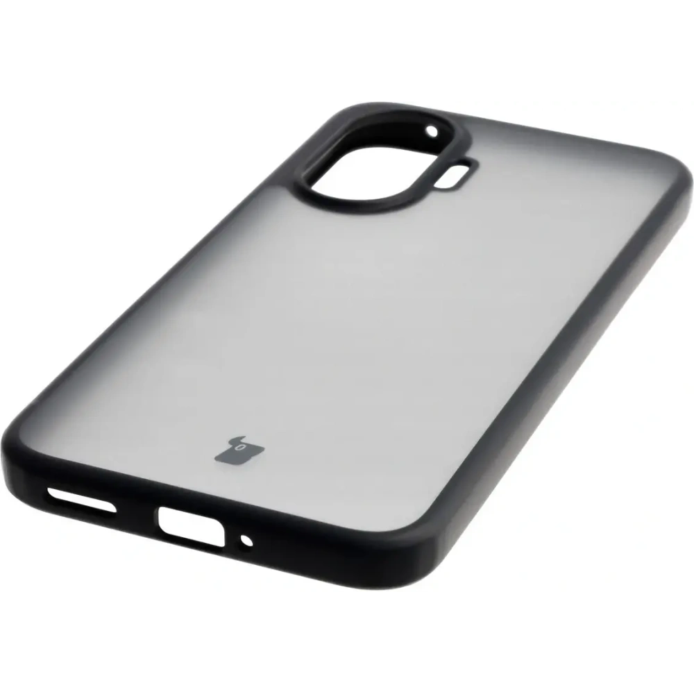 Etui Bizon Case Angelo do Xiaomi POCO F7 przydymione z czarną ramką