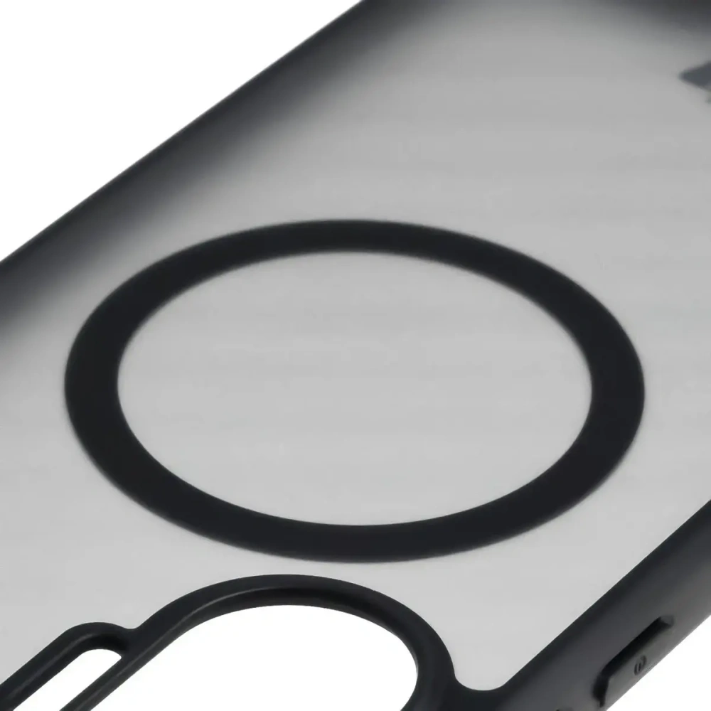 Etui z pierścieniem magnetycznym Bizon Case MatteO do Xiaomi POCO F7 przydymione-czarne