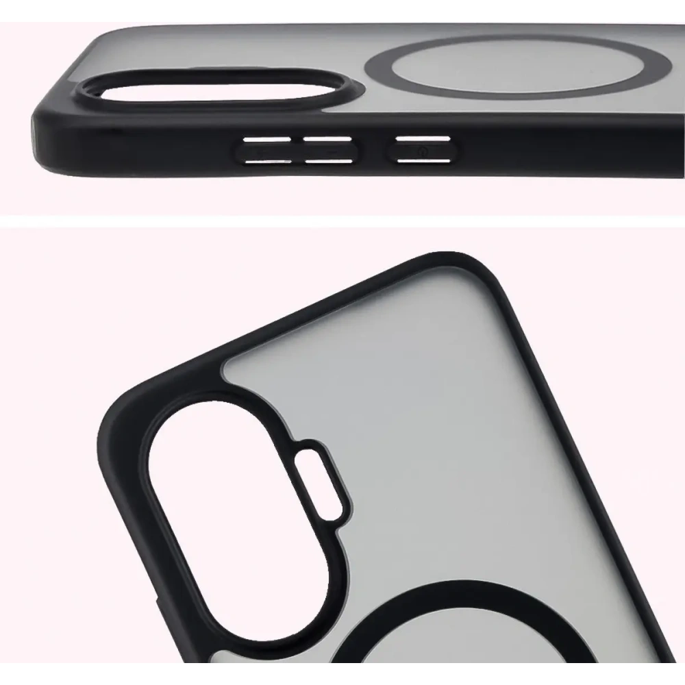 Etui z pierścieniem magnetycznym Bizon Case MatteO do Xiaomi POCO F7 przydymione-czarne