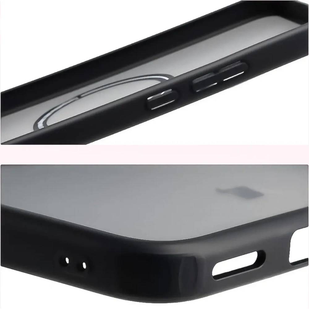 Etui z pierścieniem magnetycznym Bizon Case MatteO do Xiaomi POCO F7 przydymione-czarne