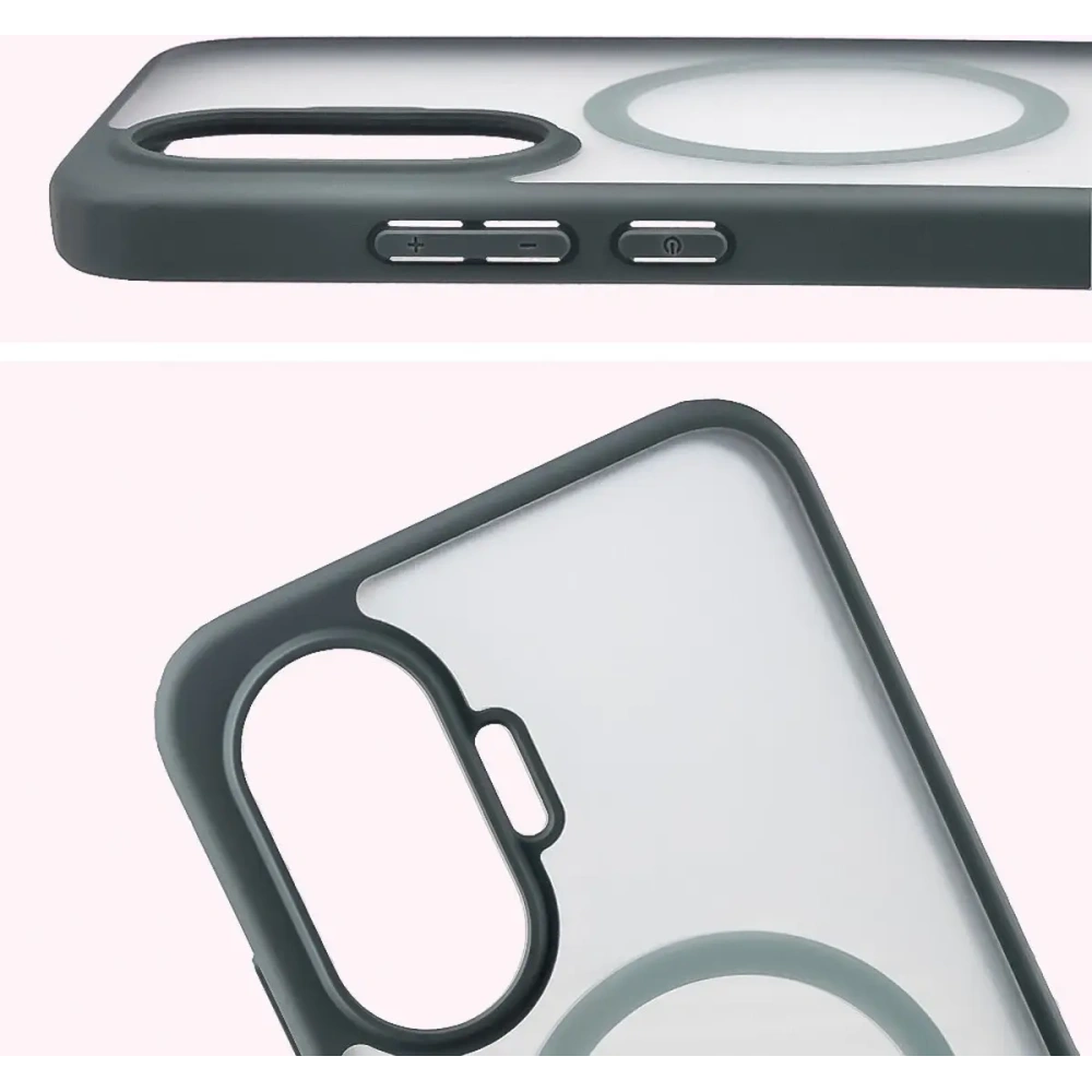 Etui z pierścieniem magnetycznym Bizon Case MatteO do Xiaomi POCO F7 przydymione-szare