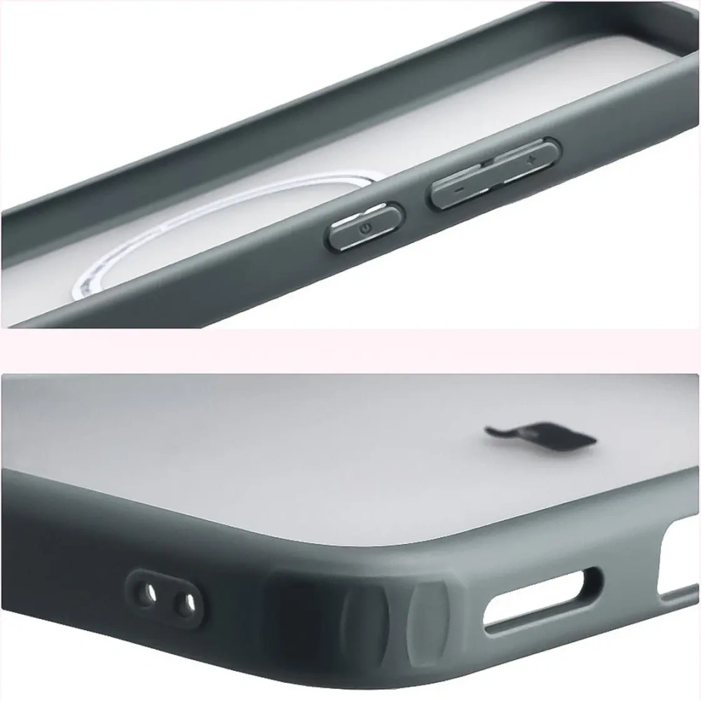 Etui z pierścieniem magnetycznym Bizon Case MatteO do Xiaomi POCO F7 przydymione-szare