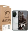 Etui z pierścieniem magnetycznym Bizon Case MatteO do Xiaomi POCO F7 przydymione-szare