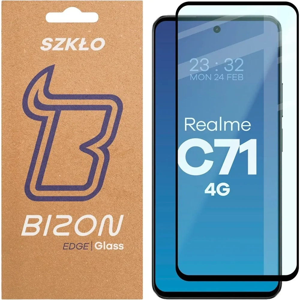 Szkło hartowane Bizon Glass Edge 2 do Realme C71 4G czarna ramka