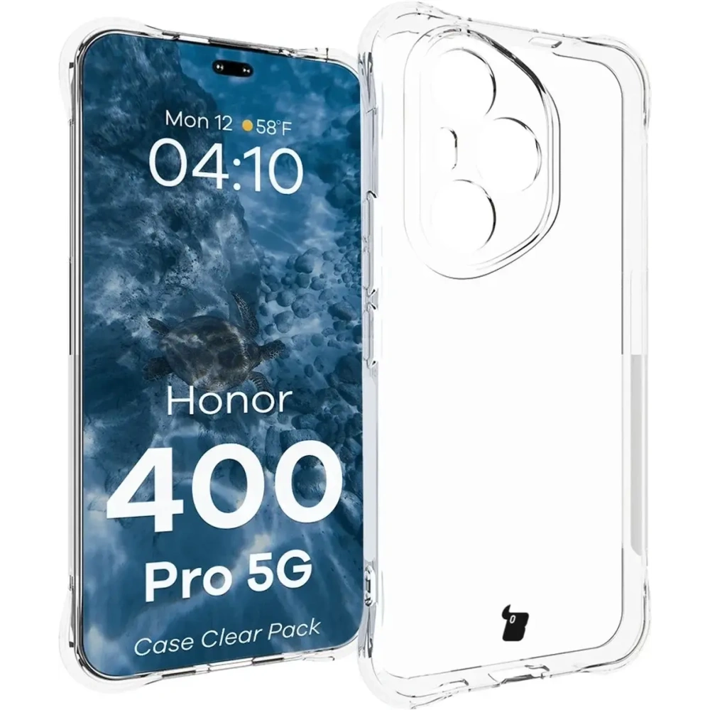 Elastyczne etui + 2x folia na ekran Bizon Case Clear Pack do Honor 400 Pro