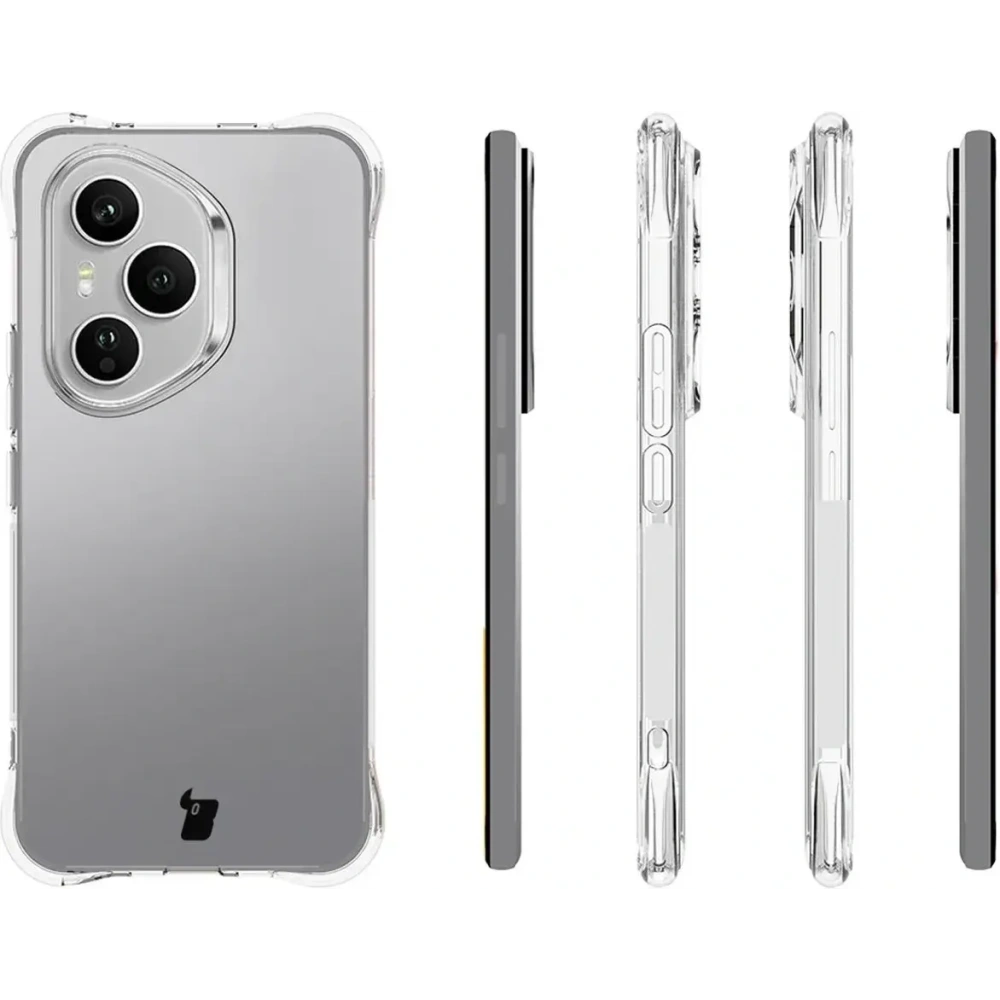 Elastyczne etui + 2x folia na ekran Bizon Case Clear Pack do Honor 400 Pro