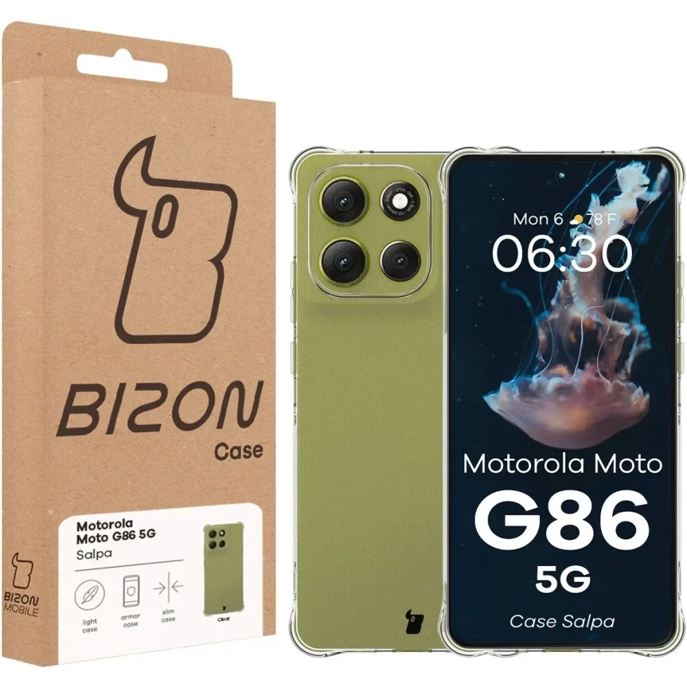 Elastyczne etui Bizon Case Salpa do Motorola Moto G86 5G przezroczyste