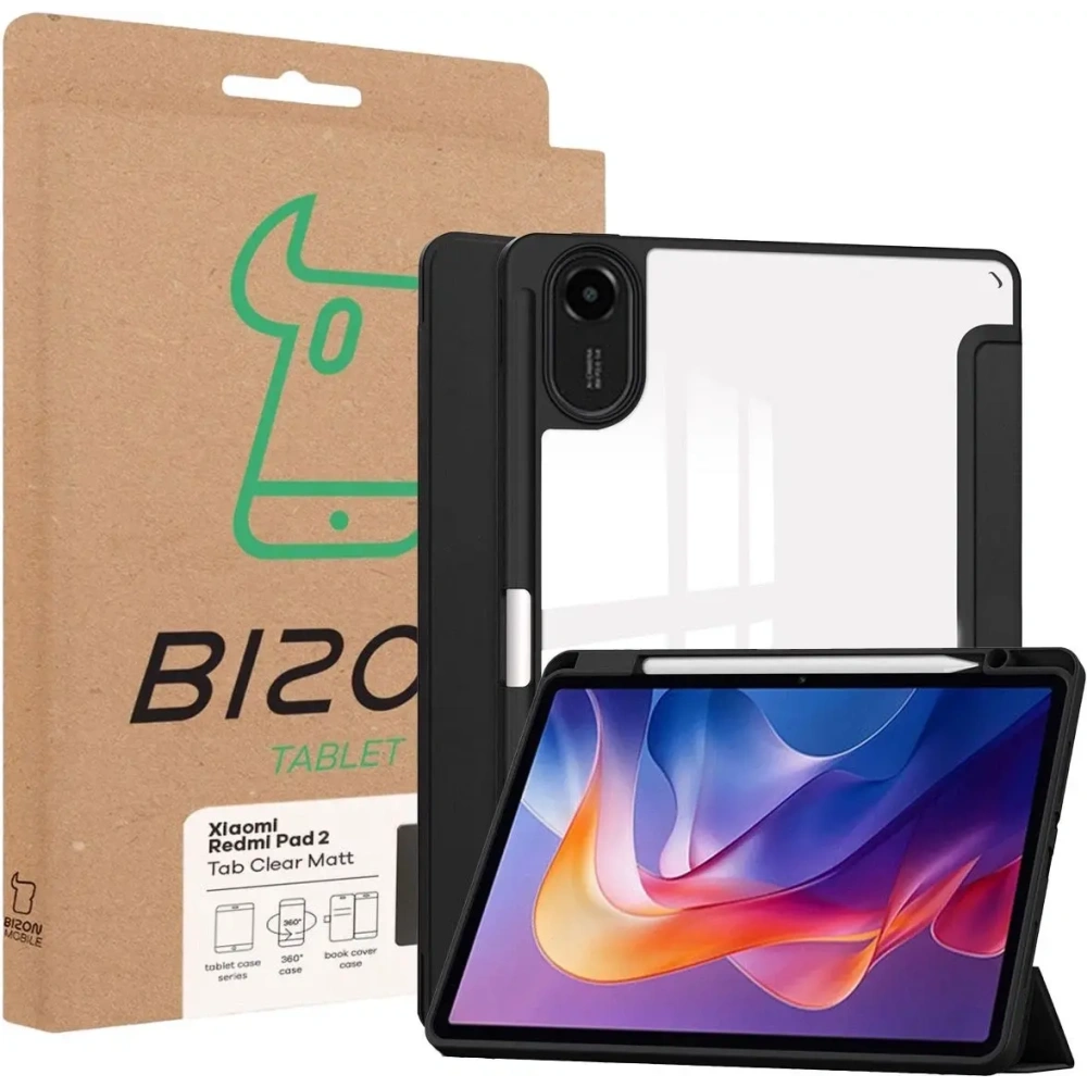 Etui z klapką Bizon Case Tab Clear Matt do Xiaomi Redmi Pad 2 czarne