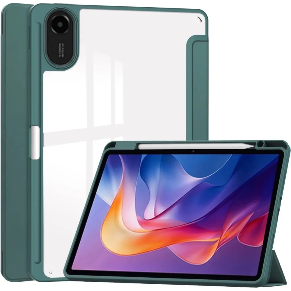 Etui z klapką Bizon Case Tab Clear Matt do Xiaomi Redmi Pad 2 ciemnozielone