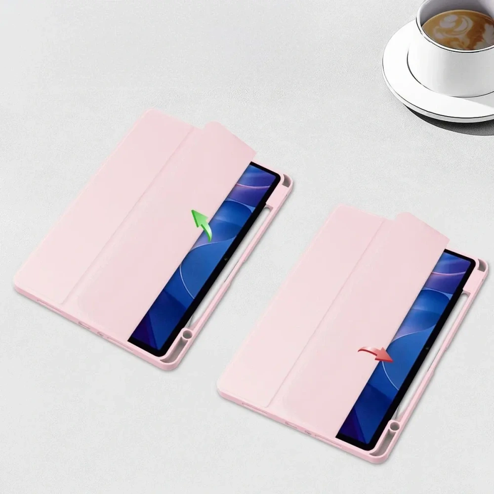 Etui z klapką Bizon Case Tab Clear Matt do Xiaomi Redmi Pad 2 różowe