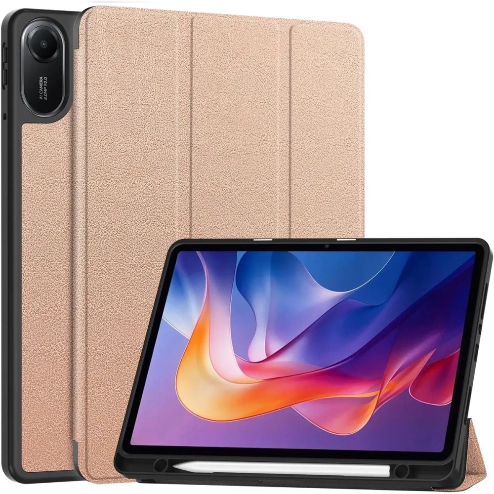 Etui z klapką Bizon Case Tab Lizard do Xiaomi Redmi Pad 2 różowozłote