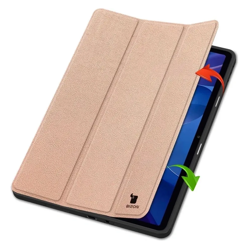 Etui z klapką Bizon Case Tab Lizard do Xiaomi Redmi Pad 2 różowozłote
