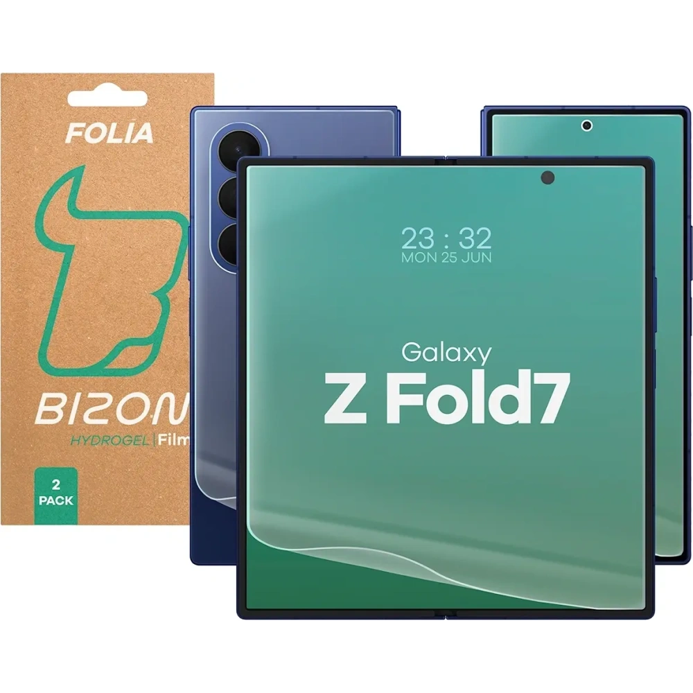 Folia hydrożelowa na tył, przód i środek Bizon Glass Hydrogel Set do Samsung Galaxy Z Fold7