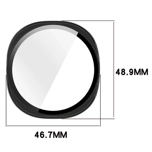 Etui ze szkłem do zegarka Bizon Case+Glass Watch do Samsung Galaxy Watch 8 44mm czarne