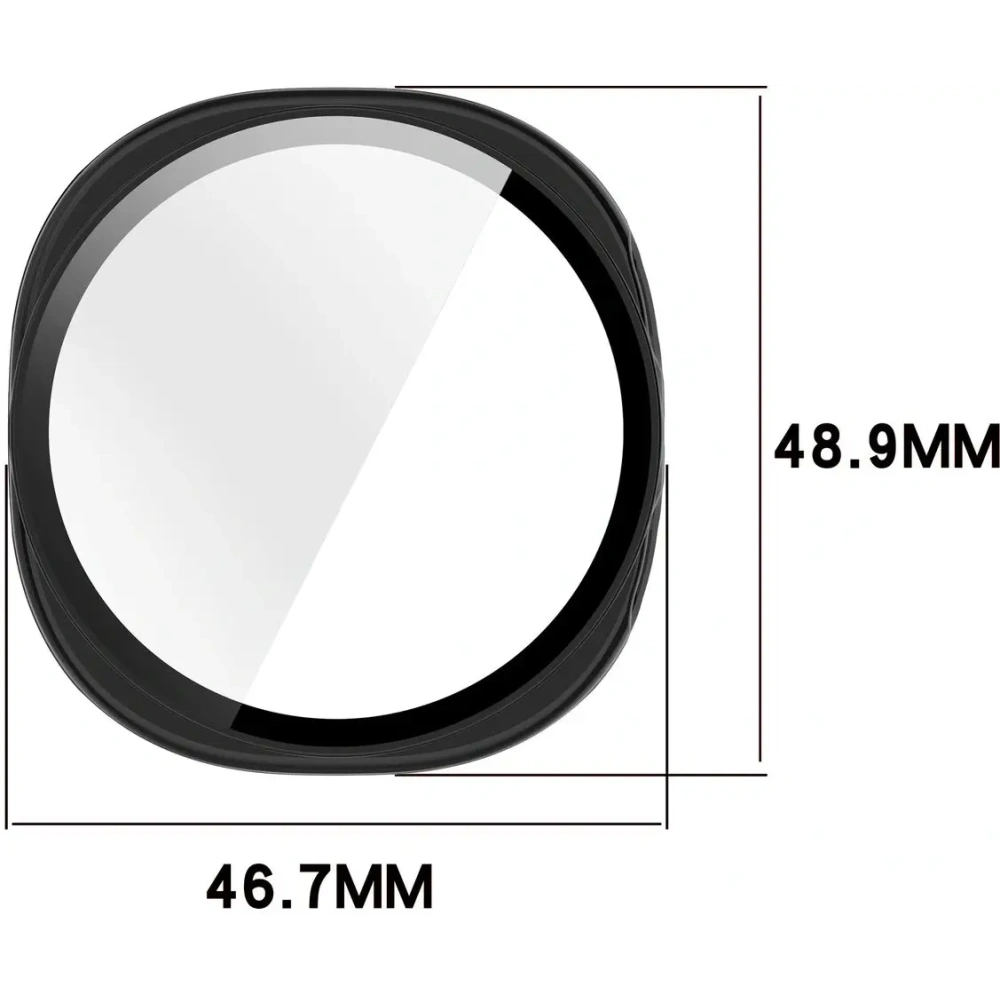 Etui ze szkłem do zegarka Bizon Case+Glass Watch do Samsung Galaxy Watch 8 44mm czarne