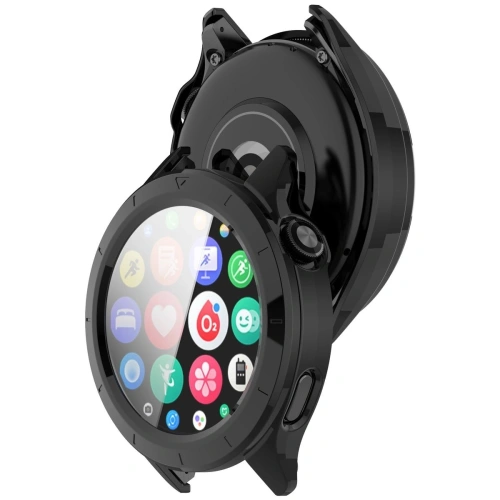 Etui ze szkłem do zegarka Bizon Case+Glass Watch do Xiaomi Watch S4 czarne