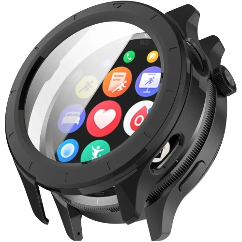 Etui ze szkłem do zegarka Bizon Case+Glass Watch do Xiaomi Watch S4 czarne
