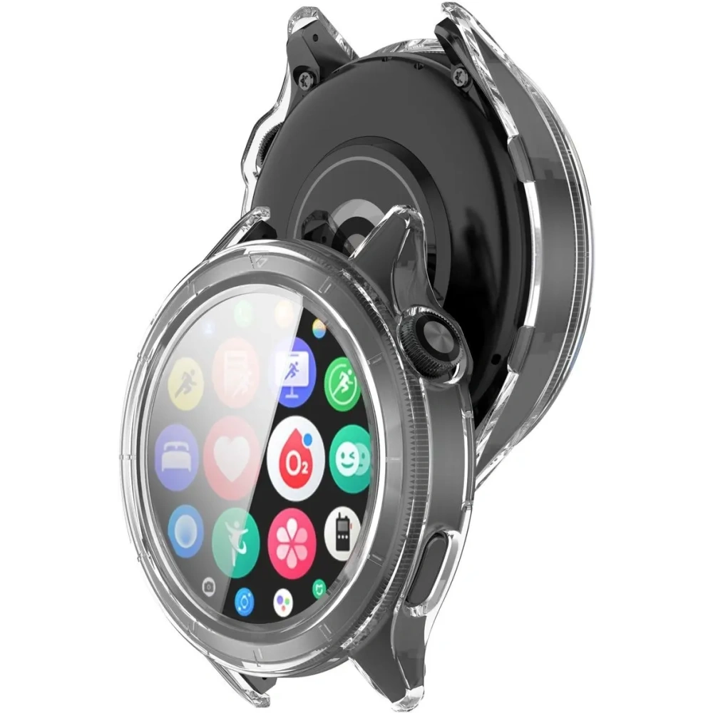 Etui ze szkłem do zegarka Bizon Case+Glass Watch do Xiaomi Watch S4 przezroczyste
