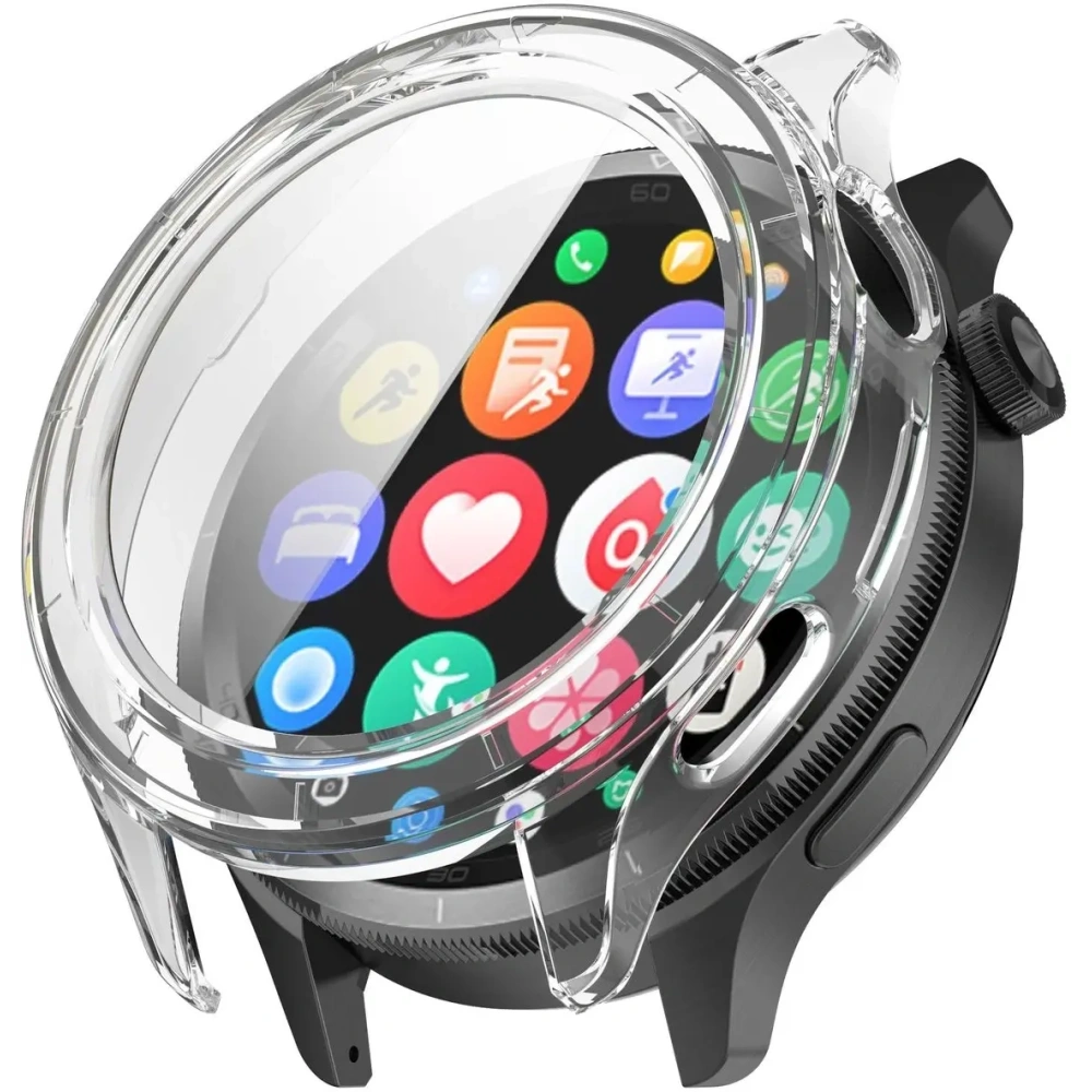 Etui ze szkłem do zegarka Bizon Case+Glass Watch do Xiaomi Watch S4 przezroczyste