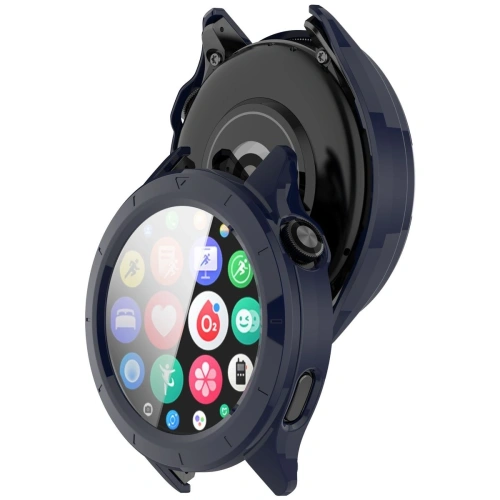 Etui ze szkłem do zegarka Bizon Case+Glass Watch do Xiaomi Watch S4 niebieskie