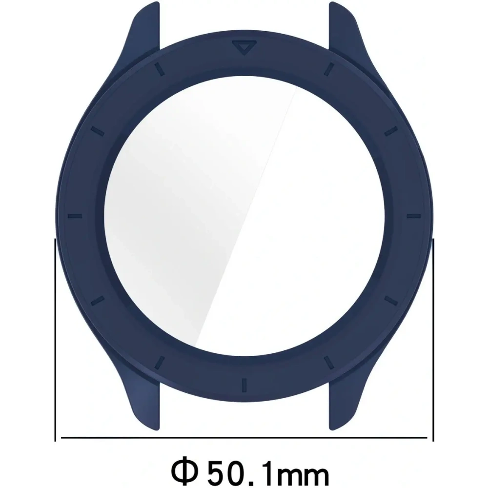 Etui ze szkłem do zegarka Bizon Case+Glass Watch do Xiaomi Watch S4 niebieskie