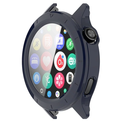 Etui ze szkłem do zegarka Bizon Case+Glass Watch do Xiaomi Watch S4 niebieskie
