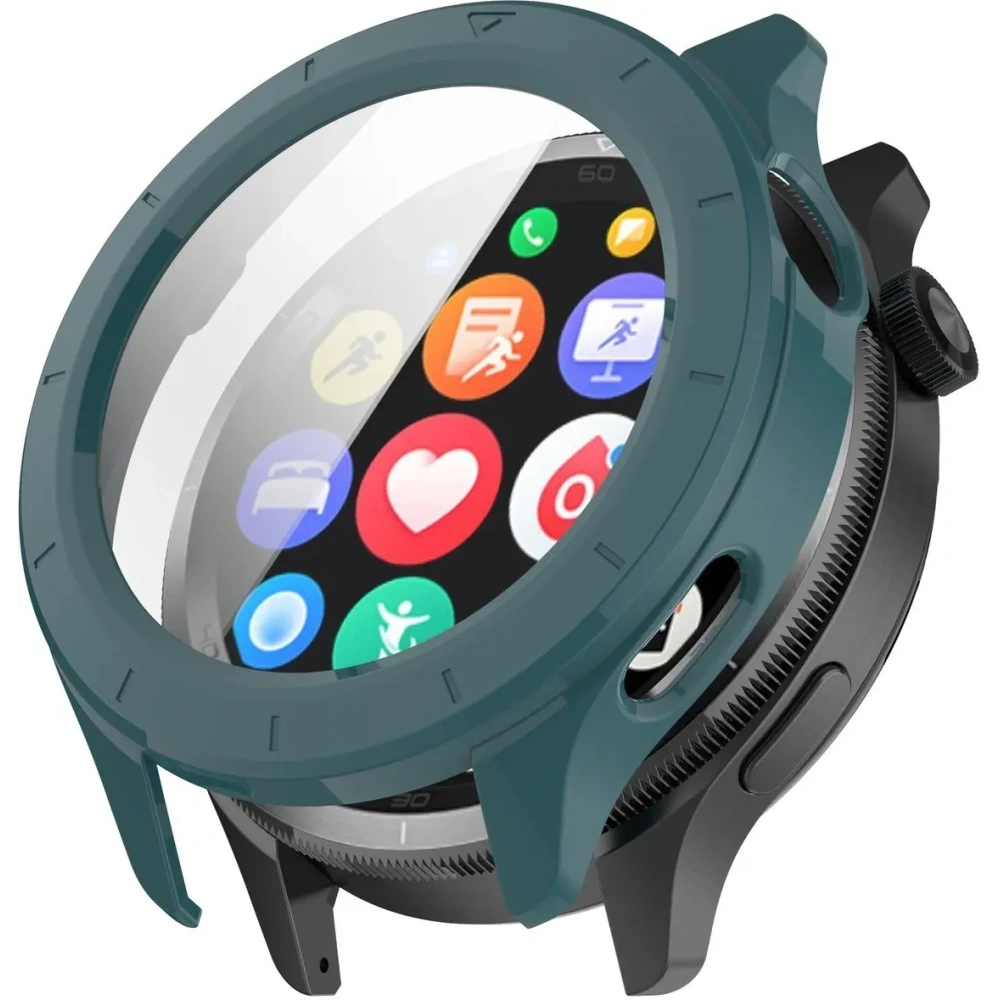 Etui ze szkłem do zegarka Bizon Case+Glass Watch do Xiaomi Watch S4 zielone