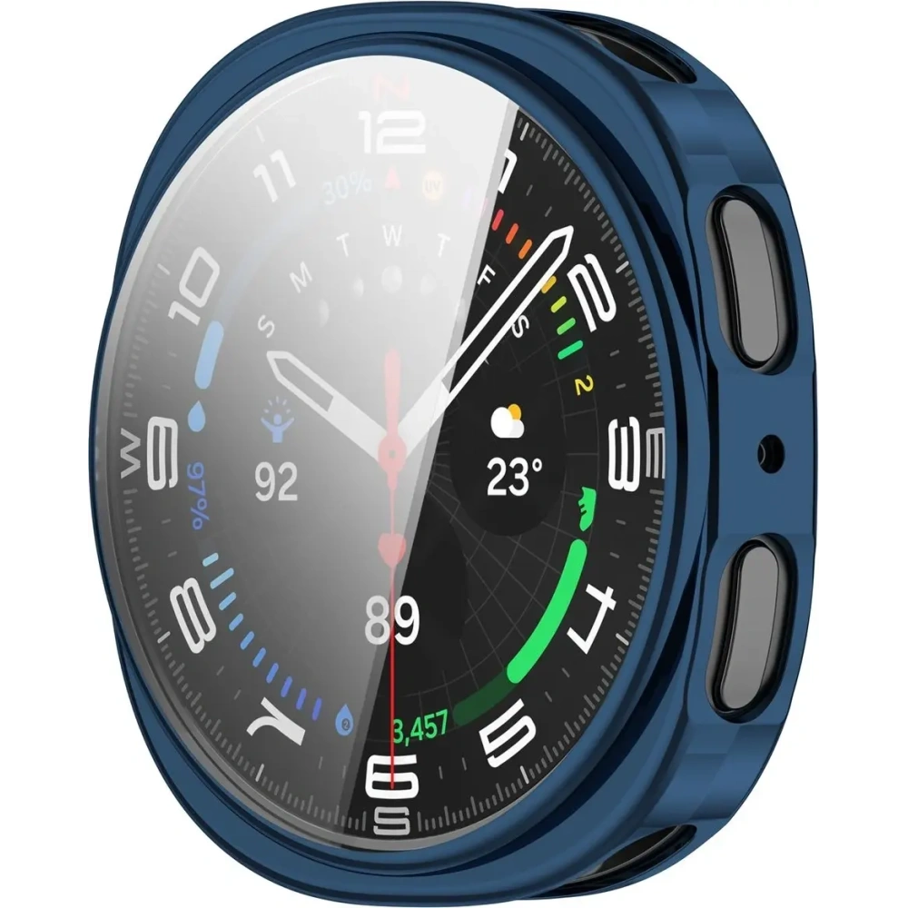 Etui z osłoną ekranu Bizon Case Watch Felipe do Samsung Galaxy Watch 8 44mm niebieskie