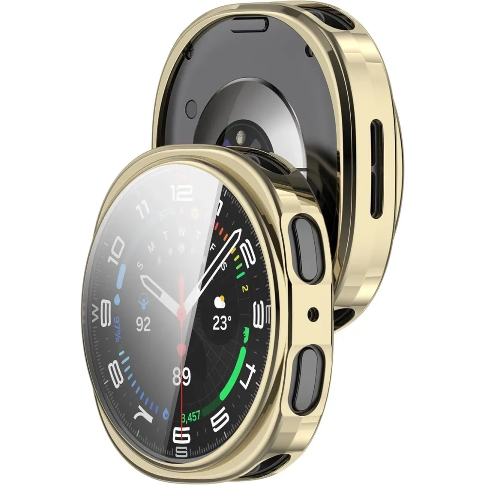 Etui z osłoną ekranu Bizon Case Watch Felipe do Samsung Galaxy Watch 8 44mm złote
