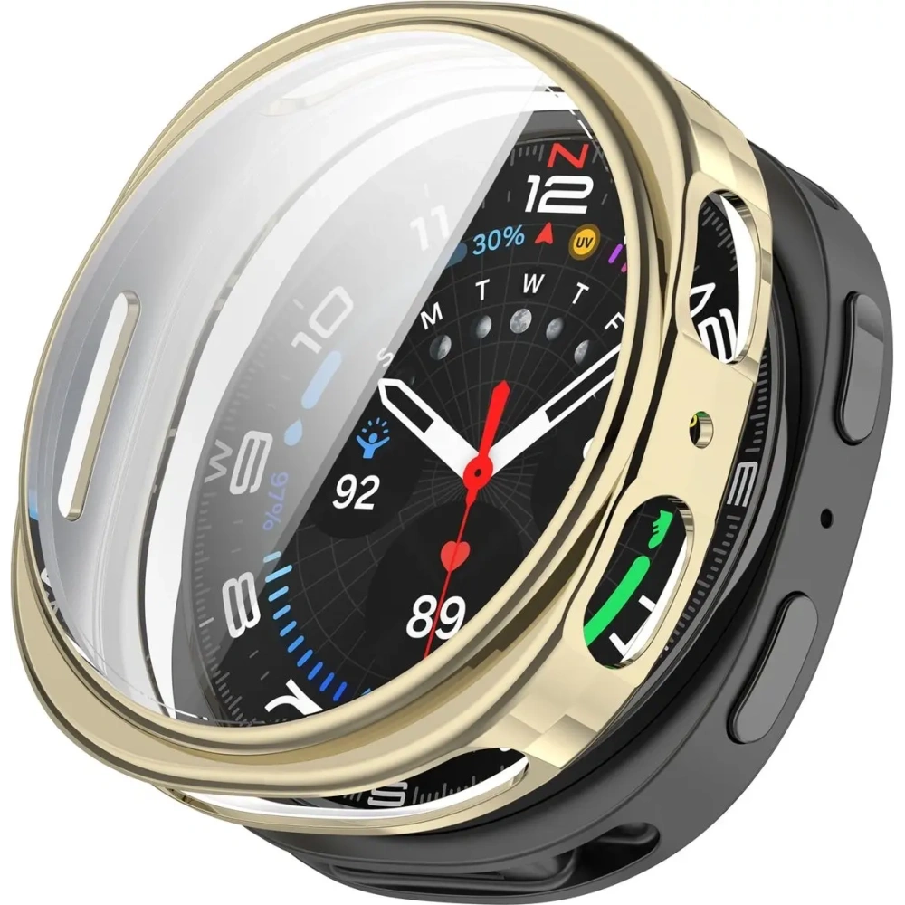 Etui z osłoną ekranu Bizon Case Watch Felipe do Samsung Galaxy Watch 8 44mm złote