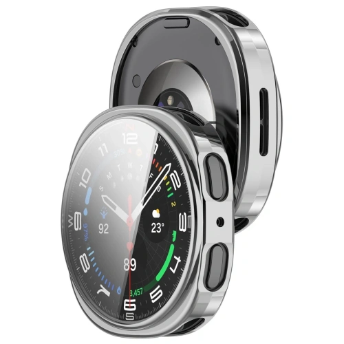 Etui z osłoną ekranu Bizon Case Watch Felipe do Samsung Galaxy Watch 8 40mm srebrne