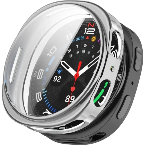 Etui z osłoną ekranu Bizon Case Watch Felipe do Samsung Galaxy Watch 8 40mm srebrne