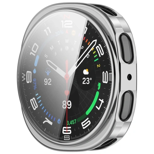 Etui z osłoną ekranu Bizon Case Watch Felipe do Samsung Galaxy Watch 8 40mm srebrne