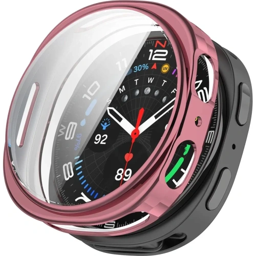 Etui z osłoną ekranu Bizon Case Watch Felipe do Samsung Galaxy Watch 8 40mm różowe