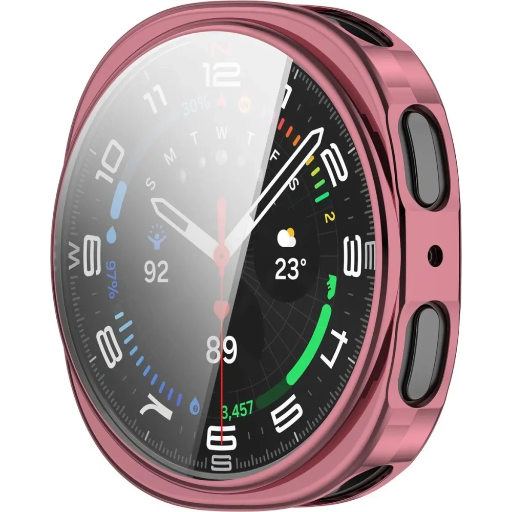 Etui z osłoną ekranu Bizon Case Watch Felipe do Samsung Galaxy Watch 8 40mm różowe