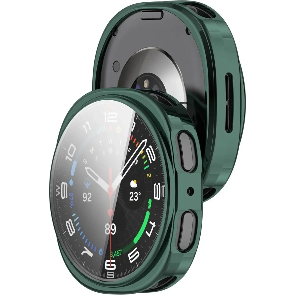 Etui z osłoną ekranu Bizon Case Watch Felipe do Samsung Galaxy Watch 8 40mm zielone