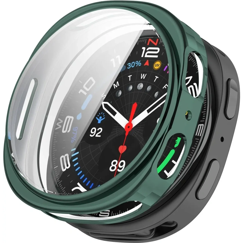 Etui z osłoną ekranu Bizon Case Watch Felipe do Samsung Galaxy Watch 8 40mm zielone