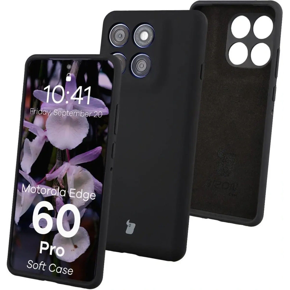 Silikonowe etui Bizon Soft Case do Motorola Edge 60 Pro czarne