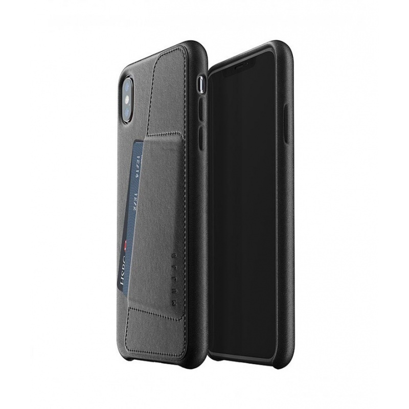 Buy Mujjo Full Leather Wallet Apple iPhone XS Max (black) - 8718546171789 - MUJ025BLK - Homescreen.pl