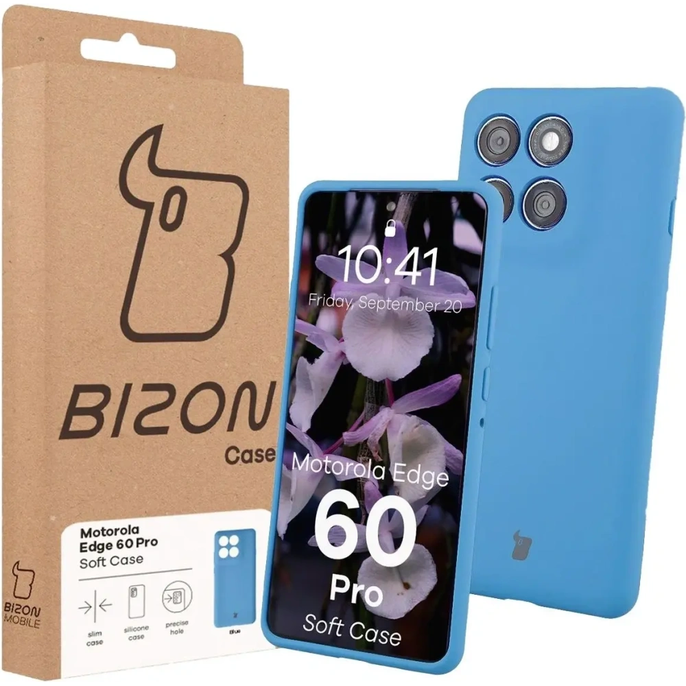 Silikonowe etui Bizon Soft Case do Motorola Edge 60 Pro niebieskie