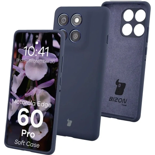 Silikonowe etui Bizon Soft Case do Motorola Edge 60 Pro ciemnoniebieskie