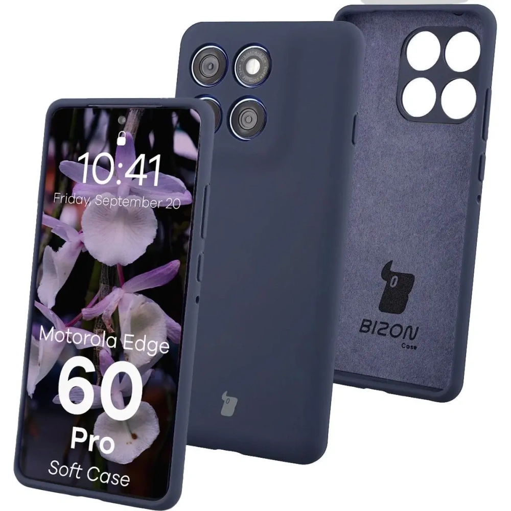 Silikonowe etui Bizon Soft Case do Motorola Edge 60 Pro ciemnoniebieskie