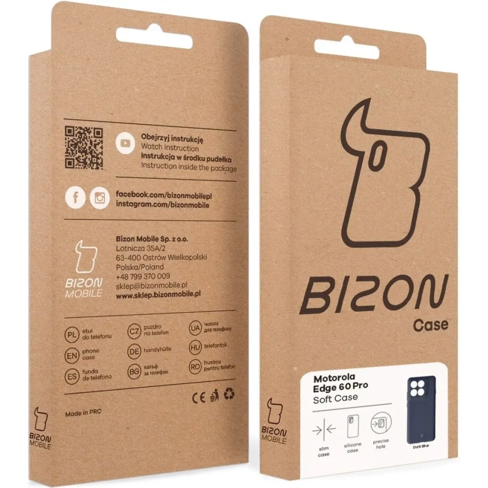 Silikonowe etui Bizon Soft Case do Motorola Edge 60 Pro ciemnoniebieskie