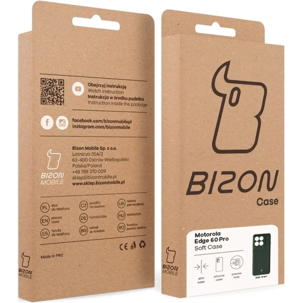 Silikonowe etui Bizon Soft Case do Motorola Edge 60 Pro ciemnozielone