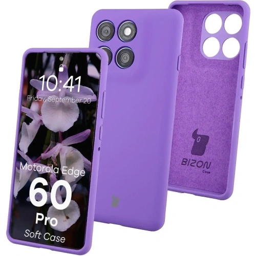 Silikonowe etui Bizon Soft Case do Motorola Edge 60 Pro fioletowe