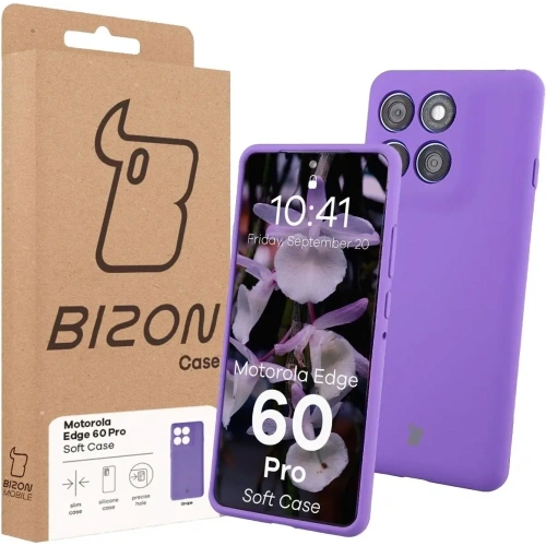 Silikonowe etui Bizon Soft Case do Motorola Edge 60 Pro fioletowe