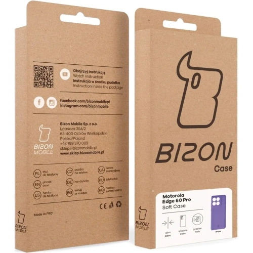 Silikonowe etui Bizon Soft Case do Motorola Edge 60 Pro fioletowe